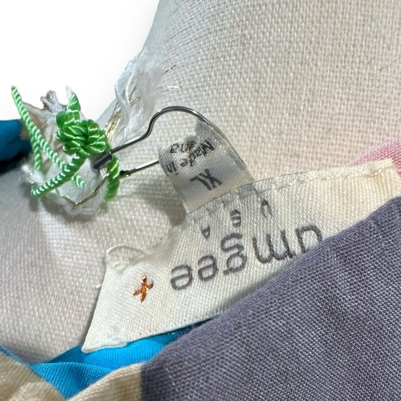 Umgee Plus Abstract Print 3/4 Puff Sleeve Button Up Collared BabyDoll Top - Picture 9 of 9